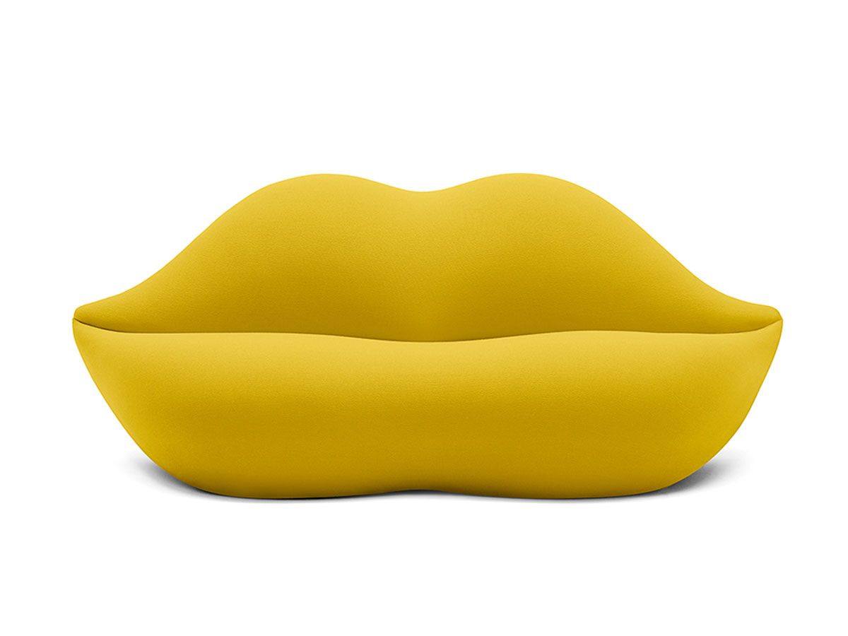 Canapé New Bocca jaune en forme de lèvres dessiné par Studio 65 pour Gufram